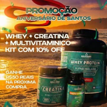 Whey 2 kg + creatina + multivitamínico